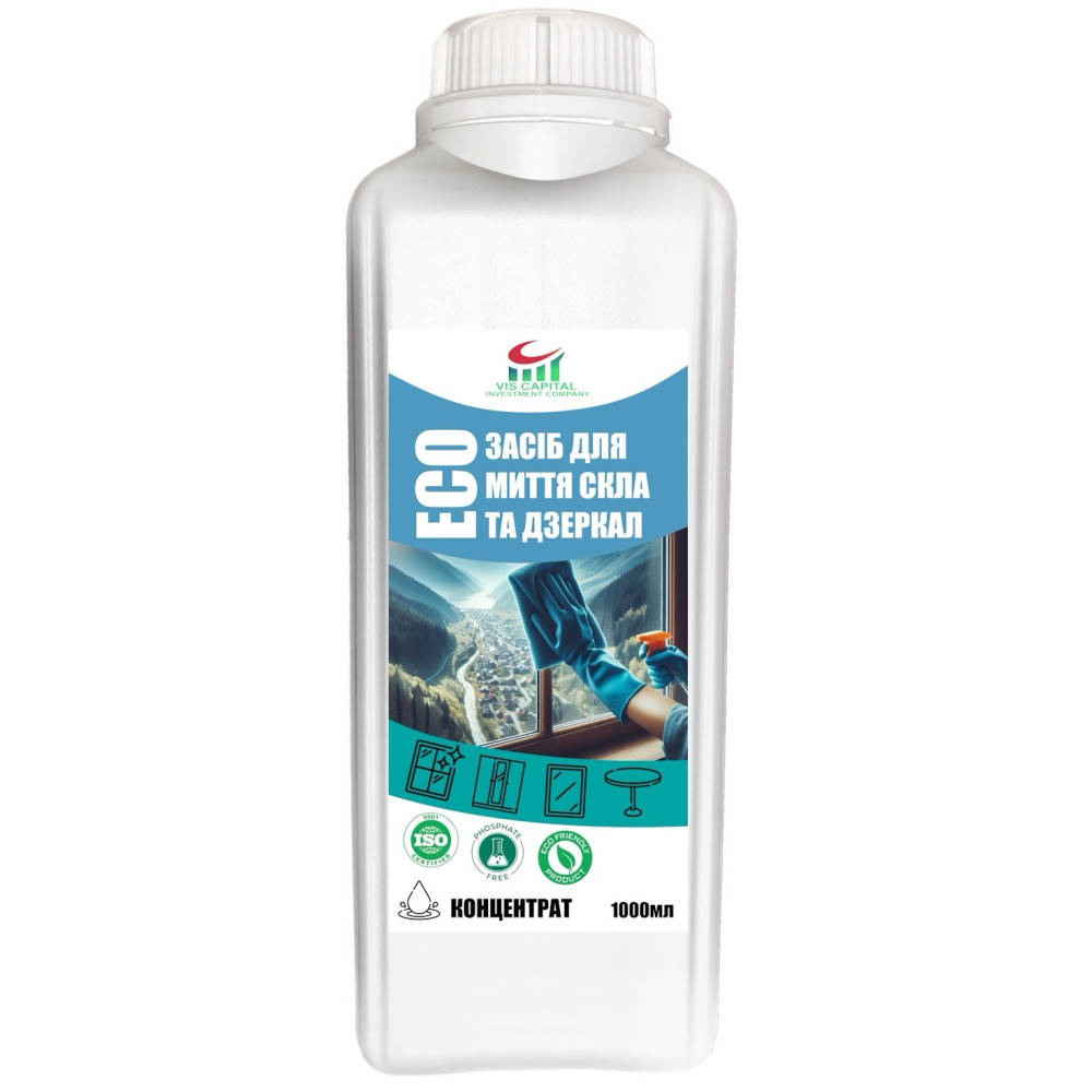 Концентрат ECO-засобу BioVis для миття скла та дзеркал 1 л. Vishim