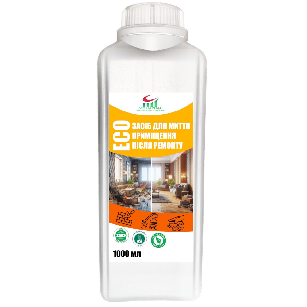 ECO-засіб BioVis для прибирання приміщень після ремонту (без хлору) 1 л. Vishim